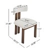 Set of 2 Upholstered Dining Chairs Armless Chairs Accent Chairs with Metal Legs, Gray+Black/Dark Brown+White/Beige+Natural-ModernLuxe - 3 of 4