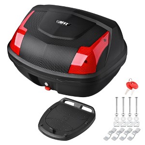 AHR 48L Motorcycle Tour Tail Box Scooter Trunk Storage Lock Carrier Case for Helmet Black - 1 of 4