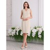 INSPIRE CHIC Women's Sleeveless Tweed V Neck Button Decor Work Office Pencil Dress - 2 of 4