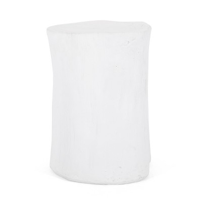 Maggift Patio End Table, Decorative Unique Design Coffee Table for Drinks, Plants and Accessories, White, 16"*14"*18"