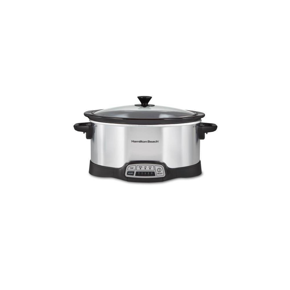 UPC 040094334636 product image for Hamilton Beach Programmable Slow Cooker - Silver - 33463 | upcitemdb.com
