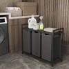 Laundry Hamper, Laundry Basket, Laundry Sorter with 3 Pull-Out and Removable Bags, Shelf, Metal Frame, 3 x 10 Gallons - 3 of 4