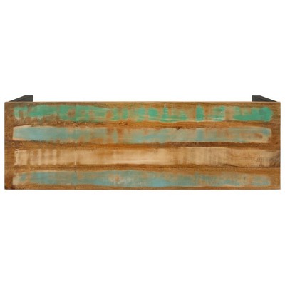 Reclaimed Mango Wood and Steel Hallway Table with Polished Finish