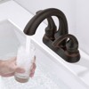 Cobbe Bathroom Faucet 2-Handle Oil Rubbed Bronze with Aerator, Swan Style 4-inch Centerset Vanity Sink with Pop-Up Drain and Supply Hoses - 4 of 4