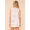 Women's TIE DYE SWISS DOT LACE YOKE BLOUSE TOP - Hem & Thread - 3 of 4