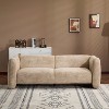 Sapphtopaz Modern 3-Seater Couches for Living Room with Wave Design Upholstered Loveseat Sofa Curved Lounge Sofa with Wood Frame for Apartment - 2 of 4
