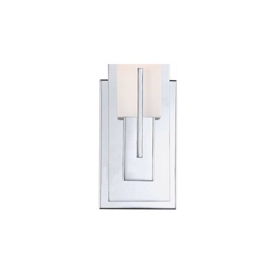 Midtown 19" Chrome Wall Sconce with White Glass Shade