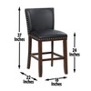 Counter Height Polyurethane Tiffany Counter Chair (Set of 2) with Solid Wood Legs, Nailhead Trim, Stretchers for Comfort and Multiple Color Options - 2 of 4