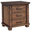 NicBex Rustic Three Drawer Nightstand Farmhouse Night Stand Reclaimed Solid Wood Bedside Table for Bedroom, Living Room - 4 of 4