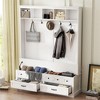 74" Tall Entryway Hall Tree With Shoe Bench, Coat Rack with Lift Top Storage Bench & 2 Drawer, Hallway Coat Hanger for Living Room Mudroom - 2 of 4