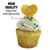 Albany State University Secondary Logo Heart Love Cupcake Picks Toppers Decoration Set of 6 - 3 of 4