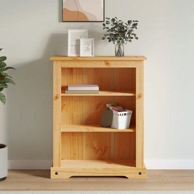 vidaXL 3-Tier Bookcase Mexican Pine Corona Range 31.9 in.x11.4 in.x39.4 in.