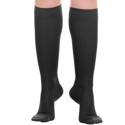 ABSOLUTE SUPPORT – Petite Sheer Knee High Compression Socks for Women – 15-20mmHg – 3 Pairs – A406