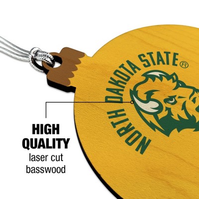 North Dakota State Bison Secondary Wood Christmas Tree Holiday Ornament