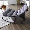 Outdoor Rocking Chair – Modern Metal Rocker with Thick Cushion, 350 lbs Capacity, High Back Lounge Chair for Patio, Garden, and Living Room - 2 of 3