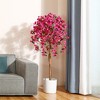4-5FT Artificial Bougainvillea Tree with Pink Flowers - Fake Plant for Indoor/Outdoor Home Decor, Lifelike Faux House Plant - 2 of 4