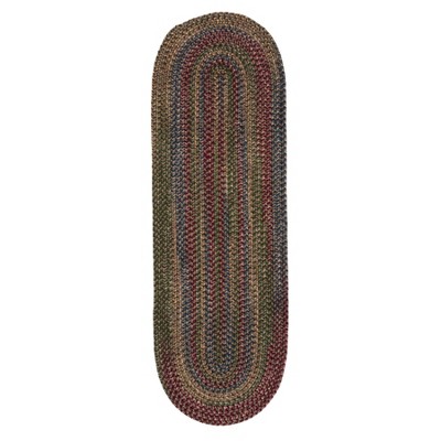 Colonial Mills Midnight Braided Runner, Java 2'x5', Oval Shape