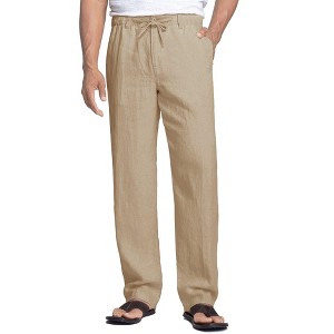 COOFANDY Men's Casual Linen Pants Elastic Waist Drawstring Beach Summer Pants Lightweight Linen Trousers - 1 of 4