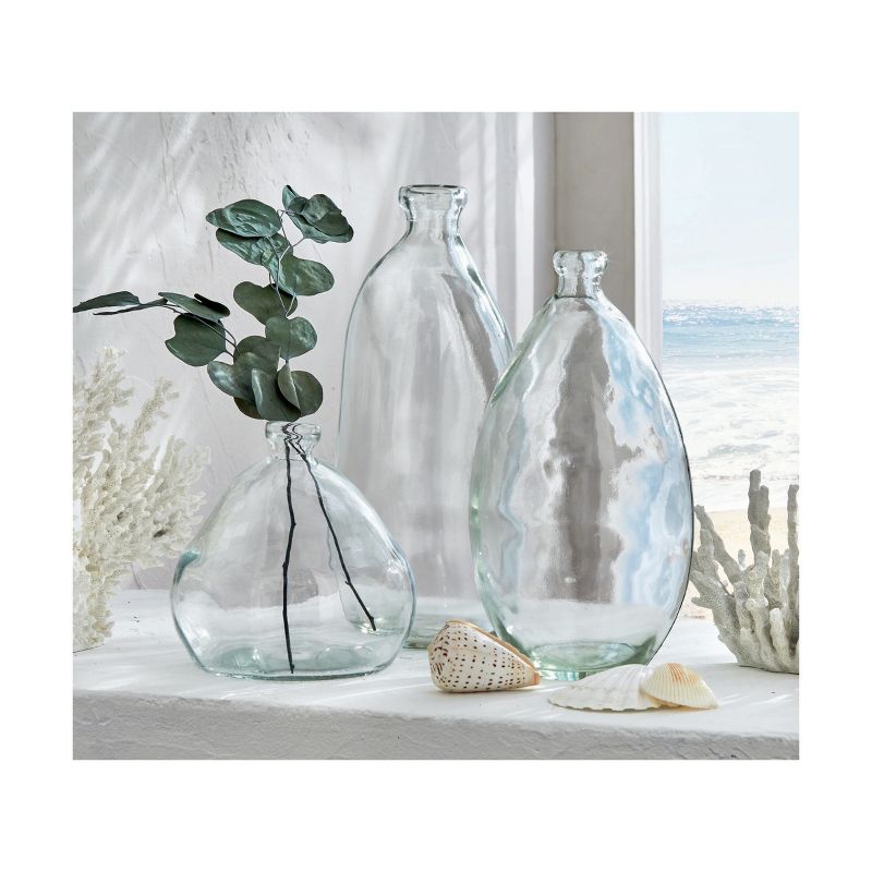 tagltd Pismo Recycled Clear Glass Vase Short, 6.7L x 6.7W x 7.1H inch., 2 of 3
