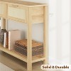 Garvee Console Table with 2 Drawers – Bohemian Rattan Entryway Table, Rustic Design with Burlywood Grain, Perfect for Living Room or Hallway - 2 of 4