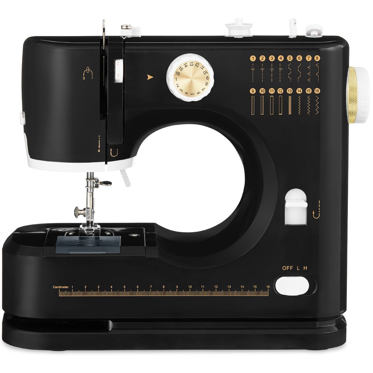 Best Choice Products 55-Piece Sewing Machine Kit for Beginners, w/ 16 Stitch Patterns, Double Stitching - White/Gold