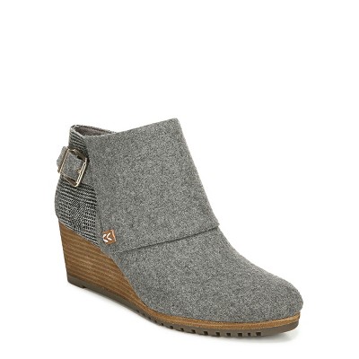 Dr. Scholl's Womens Create Wedge Ankle Bootie Mid Grey Flannel 9 M