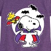 Girls' - Peanuts - Snoopy Woodstock Vampire Fitted Short Sleeve Graphic T-Shirt - 2 of 4
