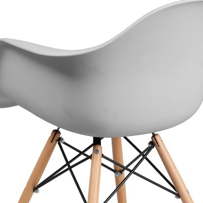 Chic Alonza White Polypropylene Accent Chair with Wooden Legs