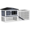 PawHut 2 Levels Wooden Rabbit Hutch Bunny Hutch House Guinea Pig Cage with Run Space, Removable Tray, Ramp and Waterproof Roof for Outdoor - 4 of 4