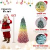 6ft Rainbow Gradient Flocked PVC Christmas Tree with 1326 Tips, Colorful Full-Bodied Artificial Pine with Snowy Finish, Hinged Design - 4 of 4