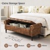 Arceso Storage Bench,50” Queen Linen Tufted Button End of Bed Bench, Upholstered Bedroom Bench,Ottoman Bench for End of Bed Living Room, Entryway - 4 of 4