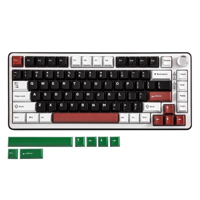 MaseiKar B75 PRO Wireless Mechanical Keyboard,75% Layout ,Hot Swap Gasket Custom Structure,RGB Backlit,Bluetooth/Type-C/2.4G(Blue Grey Switch,Black)