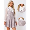 INSPIRE CHIC Women's Sleeveless Square Neck Plaid Fit and Flare Tweed Dresses - 2 of 4