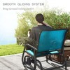 2 Pieces Outdoor Glider Chair, Steel Swing Chai with Curved Armrests for Porch, Garden, Poolside, Balcony - 4 of 4