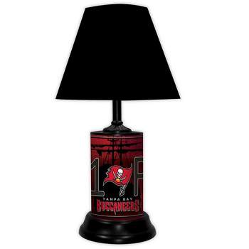 NFL 18-inch Desk/Table Lamp with Shade, #1 Fan with Team Logo, Tampa Bay Bucs