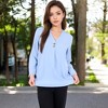Anna-Kaci Women's V-Neck Blouse with Button Detail and Rolled Sleeves - 2 of 4