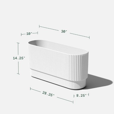 Demi 30" White Concrete-Composite Long Planter