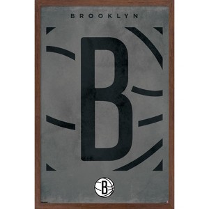 Trends International NBA Brooklyn Nets - Logo 25 Framed Wall Poster Prints - 1 of 4