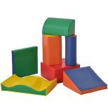 Soozier 7 Piece Soft Play Blocks Kids Climb and Crawl Gym Toy Foam Building and Stacking Blocks Non-Toxic Learning Play Set