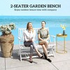2-Person Foldable Wood Outdoor Bench with Backrest and Armrests for Garden, Porch, Park, Balcony - 4 of 4