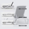 PAGED Lounge Chair Outdoor Pool Lounge Chairs with Arm Aluminum Frame for Outside, Pool, Patio, Lawn - 4 of 4