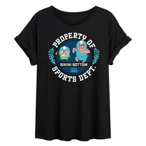 Women's - Spongebob Squarepants - Property Of Bikini Bottom Sports Dept Oversized Graphic T-Shirt - 1 of 4