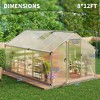 8x12FT Aluminum Greenhouse with Roof Vent Ground Nails Lockable Push Door Large Walk-in Green House for Outside Garden Backyard Patio Lawn - 2 of 4
