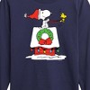 Boys' - Peanuts - Snoopy & Woodstock House Sleigh Long Sleeve Graphic T-Shirt - 2 of 4