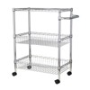 Utility Cart, 600LBS Heavy Duty 3 Tier Rolling Cart - Commercial Grade Wire Shelving, 360¡ã Casters (Kitchen/Restaurant/Office) - 2 of 4