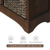 Vynxaria Modern Farmhouse Storage Unit 28"L×11.8"W×28"H, Distressed Acacia Wood, 2 Drawers and 4 Rattan Baskets, 400LBS - 4 of 4
