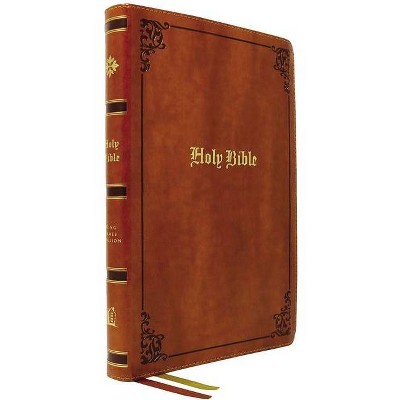 Kjv, Thinline Bible, Large Print, Vintage Series, Leathersoft, Tan, Red Letter, Comfort Print - by  Thomas Nelson (Leather Bound)