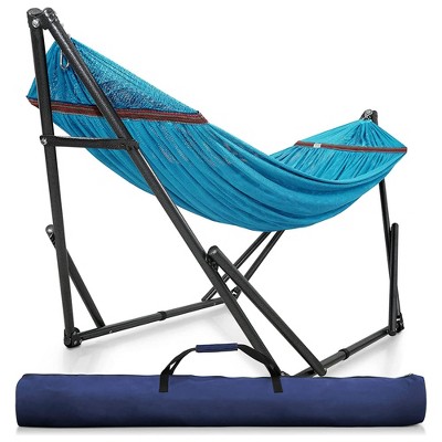 Tranquillo Universal 116" Double Hammock Swing with Adjustable Powder-Coated Steel Stand and Carry Bag for Indoor or Outdoor Use