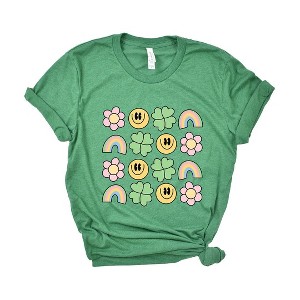 Simply Sage Market Women's Smiley Clover Daisy Short Sleeve Graphic Tee - 1 of 4