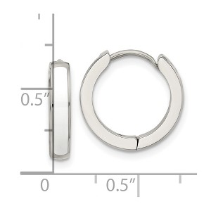 Chisel Stainless Steel Polished with White Enamel 2.90mm Hinged Hoop Earrings - 1 of 4